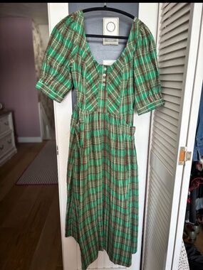 free people green plaid dress Free People Women's Freya Plaid Midi Dress, Kelly Green Combo, XS at Amazon Women's Clothing store
